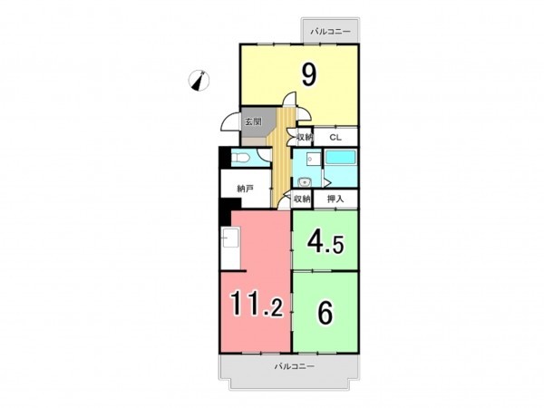 枚方市藤阪東町、中古マンションの間取り画像です