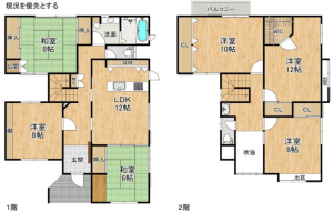 京田辺市大住、中古一戸建ての間取り画像です