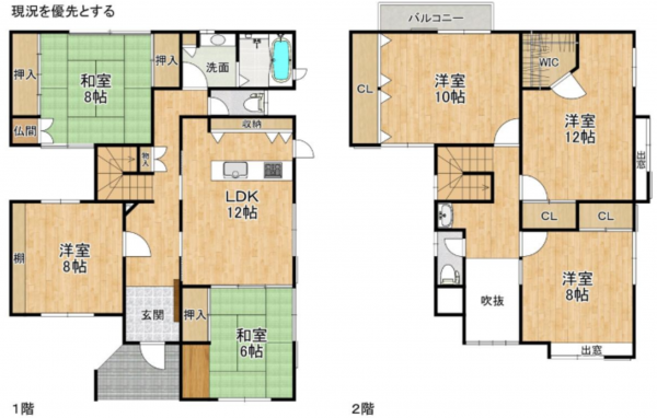 京田辺市大住、中古一戸建ての間取り画像です