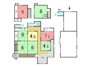 京田辺市大住、中古一戸建ての間取り画像です