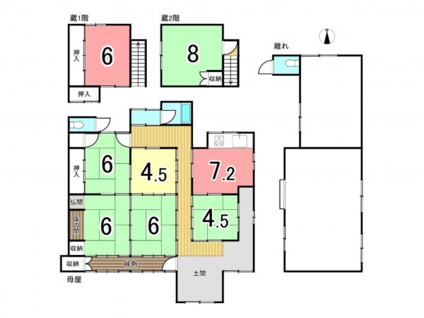 京田辺市大住、中古一戸建ての間取り画像です