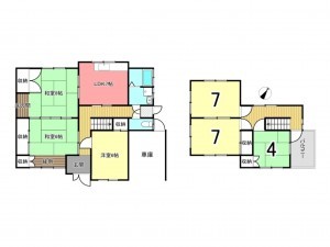 枚方市氷室台、中古一戸建ての間取り画像です