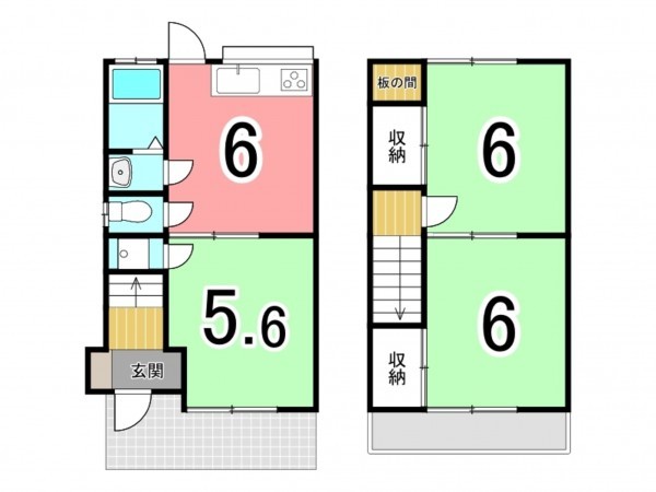 枚方市長尾家具町、中古一戸建ての間取り画像です