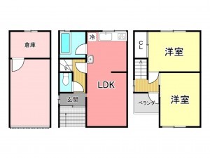 枚方市長尾家具町、中古一戸建ての間取り画像です