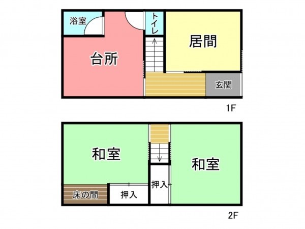 枚方市長尾家具町、中古一戸建ての間取り画像です