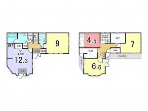枚方市長尾谷町、中古一戸建ての間取り画像です