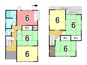 枚方市招提大谷、中古一戸建ての間取り画像です