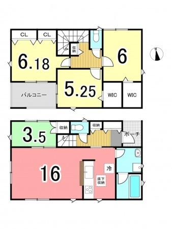 枚方市長尾峠町、新築一戸建ての間取り画像です