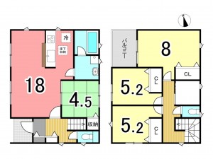 枚方市長尾峠町、新築一戸建ての間取り画像です