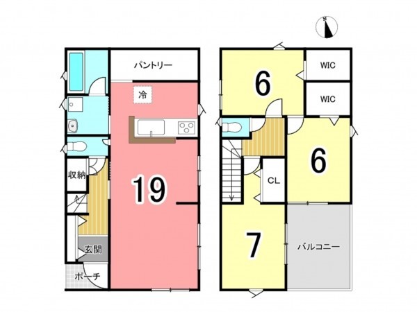 枚方市長尾峠町、新築一戸建ての間取り画像です