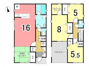 枚方市長尾峠町、新築一戸建ての間取り画像です