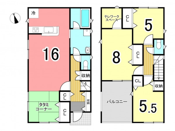 枚方市長尾峠町、新築一戸建ての間取り画像です