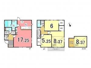 枚方市長尾東町、新築一戸建ての間取り画像です
