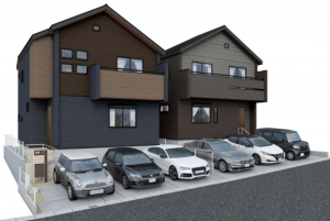 枚方市長尾東町、新築一戸建ての完成予想図（外観）画像です