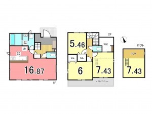 枚方市長尾東町、新築一戸建ての間取り画像です