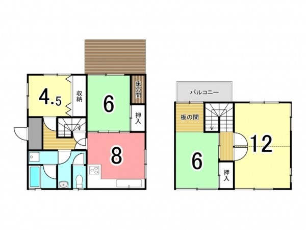 枚方市氷室台、中古一戸建ての間取り画像です