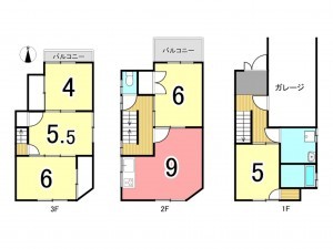 枚方市長尾元町、中古一戸建ての間取り画像です