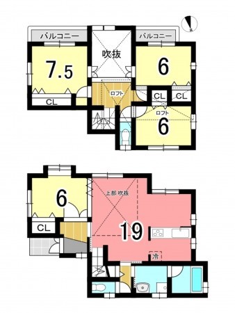 京田辺市大住、中古一戸建ての間取り画像です