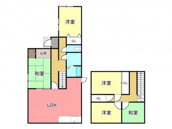 枚方市長尾家具町、中古一戸建ての間取り画像です