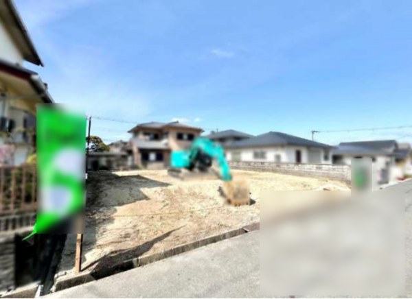 京田辺市松井ケ丘、土地の前面道路を含む現地写真画像です