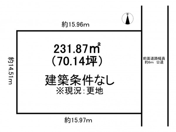 京田辺市松井ケ丘、土地の間取り画像です