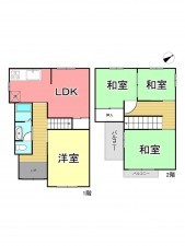 枚方市藤阪東町、中古一戸建ての間取り画像です