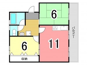 枚方市田口山、中古マンションの間取り画像です