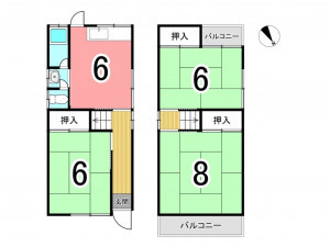 枚方市招提大谷、中古一戸建ての間取り画像です