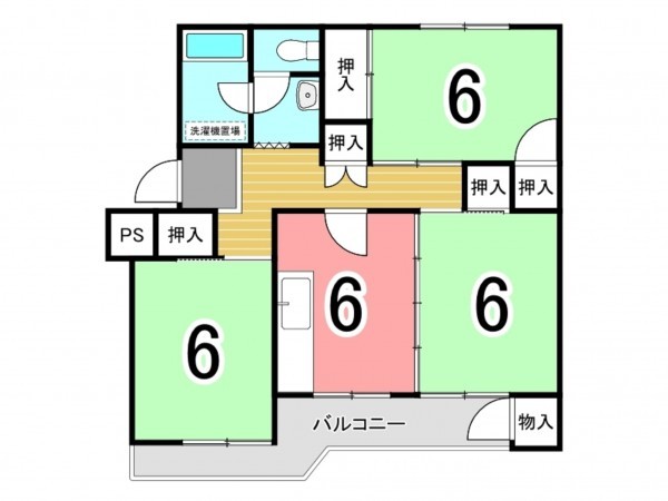 枚方市藤阪西町、中古マンションの間取り画像です