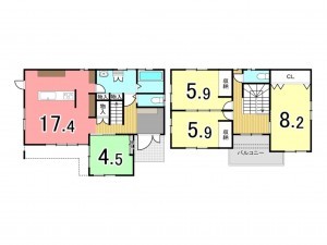 枚方市津田北町、新築一戸建ての間取り画像です