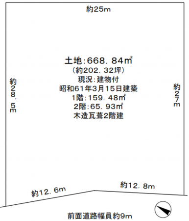 京田辺市大住、土地の間取り画像です