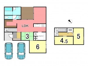 枚方市杉山手、土地の建築プラン例画像です