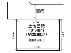 枚方市長尾家具町、土地の間取り画像です