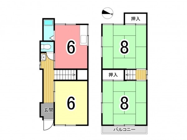枚方市長尾家具町、中古一戸建ての間取り画像です