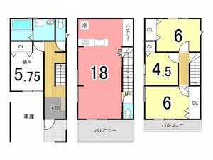 枚方市長尾西町、新築一戸建ての間取り画像です