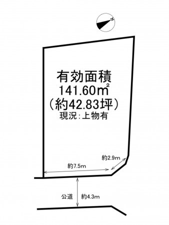 枚方市山田池東町、土地の間取り画像です