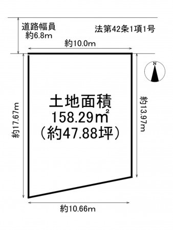 枚方市藤阪北町、土地の間取り画像です