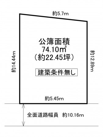 枚方市長尾家具町、土地の間取り画像です