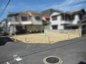枚方市藤阪北町、土地の前面道路を含む現地写真画像です