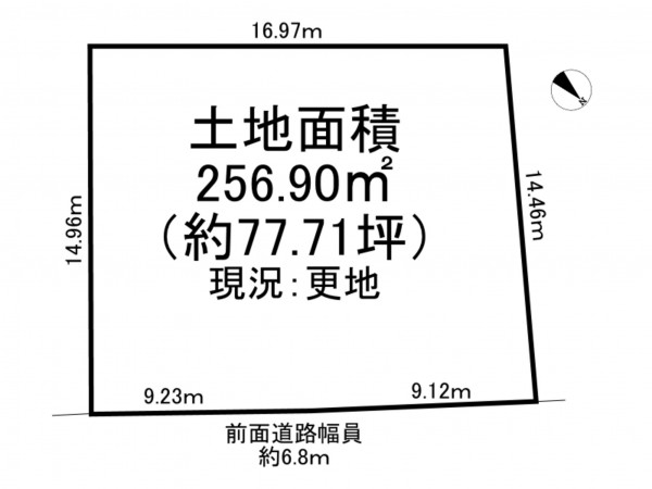 枚方市長尾東町、土地の間取り画像です