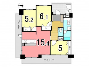 枚方市藤阪北町、中古マンションの間取り画像です