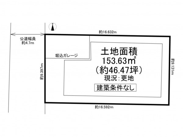 交野市星田、土地の間取り画像です
