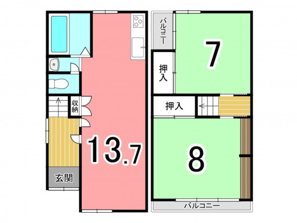 枚方市招提大谷、中古一戸建ての間取り画像です