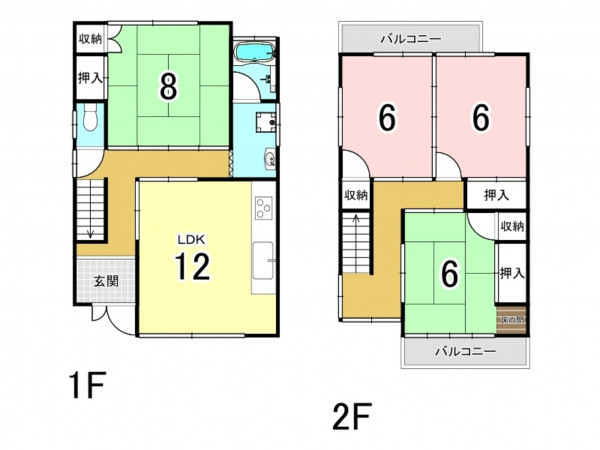 交野市妙見坂、中古一戸建ての間取り画像です