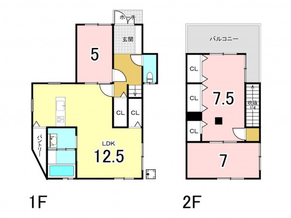 交野市倉治、中古一戸建ての間取り画像です
