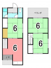 交野市星田、中古一戸建ての間取り画像です