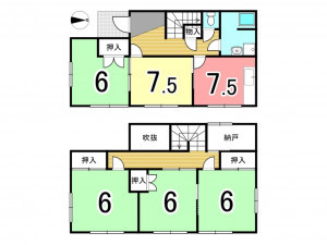 交野市私市、中古一戸建ての間取り画像です