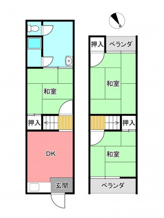 交野市寺、中古一戸建ての間取り画像です
