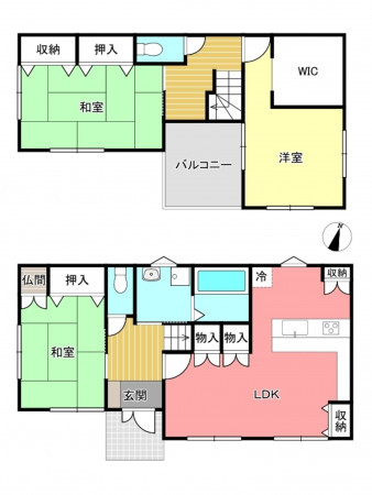 枚方市野村中町、中古一戸建ての間取り画像です