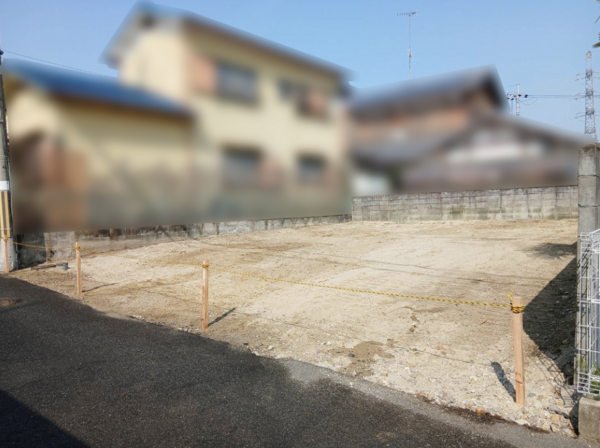 京田辺市大住、土地の前面道路を含む現地写真画像です